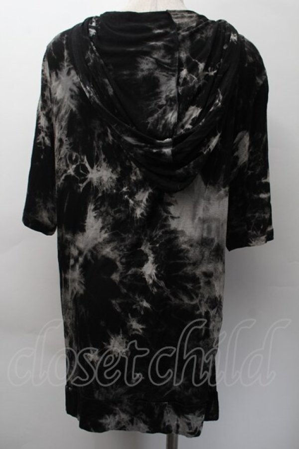 画像2: Deorart / タイダイフード付き半袖パーカー  黒 S-25-11-18-033-PU-TO-HR-ZS (2)