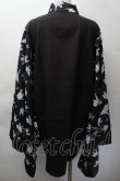画像2: NieR Clothing / 着物風袖ブロッキングシャツ【折鶴】  黒ｘ白 S-25-11-18-038-PU-BL-HR-ZS (2)