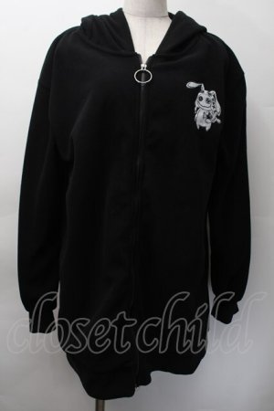 画像: NieR Clothing / NieRちゃん起毛ZIPパーカー  黒 S-25-11-18-040-PU-TO-HR-ZS