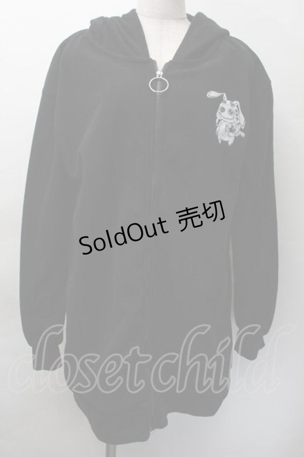 画像1: NieR Clothing / NieRちゃん起毛ZIPパーカー  黒 S-25-11-18-040-PU-TO-HR-ZS (1)
