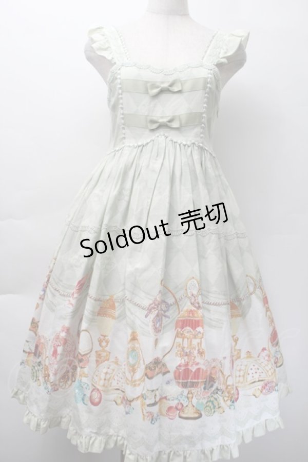 画像1: metamorphose / エッグアートハイウエストジャンパースカート  グラスグリーン S-25-11-18-041-ME-OP-HR-ZS (1)