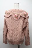画像2: PINK HOUSE / Berry Roseモチーフ付きヨーク編みニットカーディガン  ピンク S-25-11-20-005-LO-BL-AS-ZS (2)