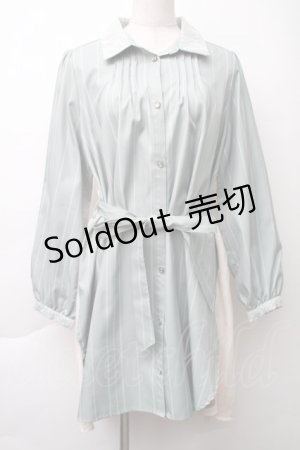 画像: axes femme / バックシャンストライプチュニ  ミントｘアイボリー S-25-11-20-044-AX-OP-HR-ZS