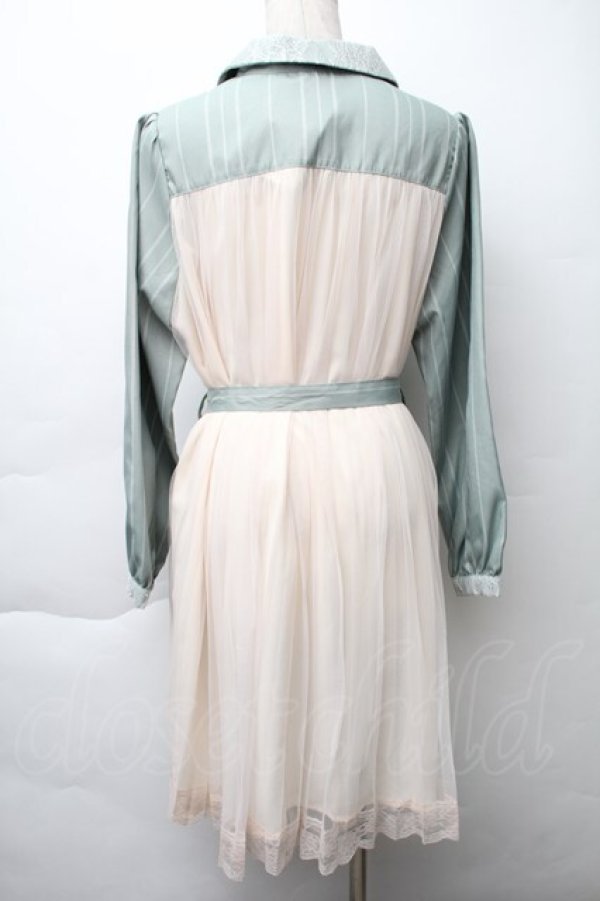 画像2: axes femme / バックシャンストライプチュニ  ミントｘアイボリー S-25-11-20-044-AX-OP-HR-ZS (2)