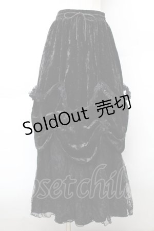 画像: DARK IN LOVE / ベロアロングスカート  黒 S-25-11-20-050-PU-SK-AS-ZS