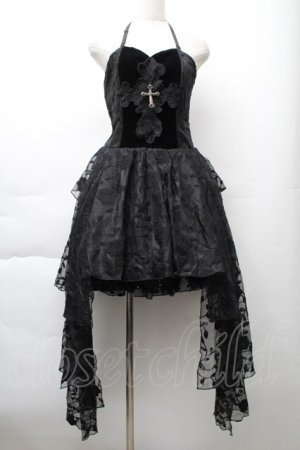 画像: DARK IN LOVE / ベロア＆チュール切替ワンピース  黒 S-25-11-20-052-PU-OP-AS-ZS