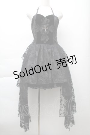 画像: DARK IN LOVE / ベロア＆チュール切替ワンピース  黒 S-25-11-20-052-PU-OP-AS-ZS