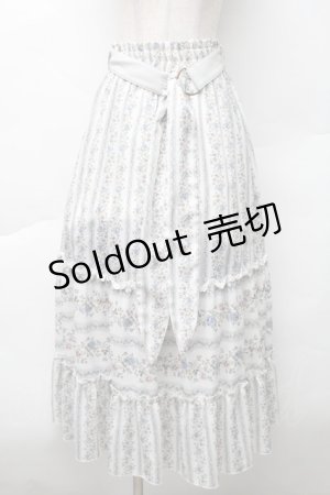 画像: axes femme / ストライプフラワー柄スカート  オフ S-25-11-20-056-AX-SK-HR-ZS