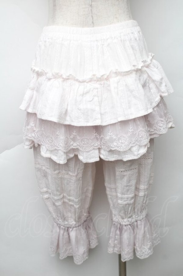 画像2: 中国ロリータ / 裾刺繍ドロワーズ  ピンク S-25-11-20-058-LO-PA-AS-ZS (2)