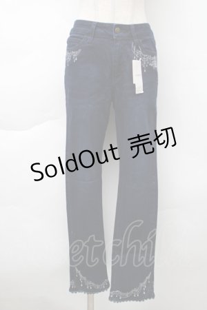 画像: axes femme / シャンデリア刺繍デニムパンツ  インディゴ S-25-11-20-059-AX-PA-HR-ZS