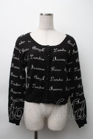 画像: F i.n.t /  英字ニットカーディガン  黒 S-25-11-20-011-CA-TO-HR-ZS