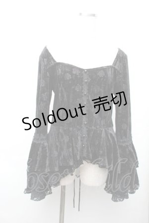 画像: DARK IN LOVE / ベロア姫袖トップス  黒 S-25-11-20-015-PU-TO-AS-ZS