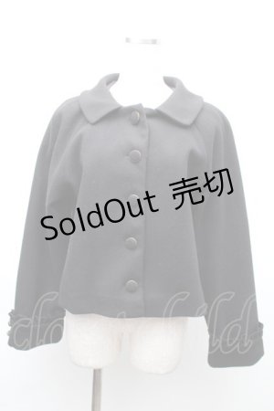 画像: axes femme / 袖フリルピーコート  黒 S-25-11-20-021-AX-CO-HR-ZS