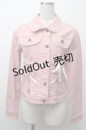 画像: axes femme / スピンドルデニムジャケット  ピンク S-25-11-20-003-AX-JA-HR-ZS