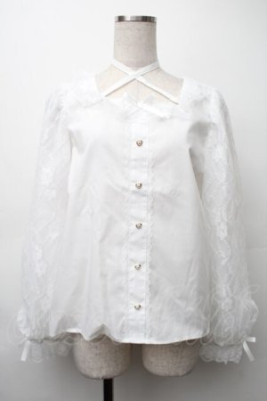 画像: Lovely Tency / alsチョーカーレースブラウス  白 S-25-11-20-029-LO-BL-HR-ZS
