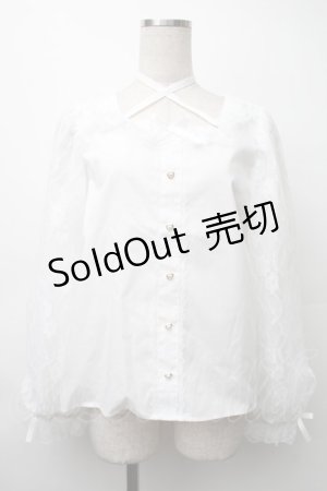画像: Lovely Tency / alsチョーカーレースブラウス  白 S-25-11-20-029-LO-BL-HR-ZS
