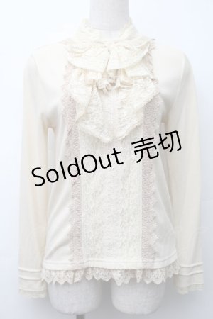 画像: axes femme / レースBigリボンカットソー  キナリ S-25-11-20-030-AX-TO-HR-ZS