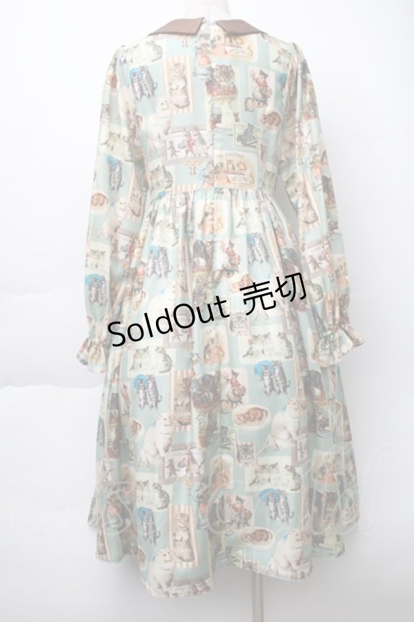 画像2: Perla nell' ostrica / ヴィンテージキャット襟付ワンピース  ミント S-25-11-20-038-EL-OP-HR-ZS (2)