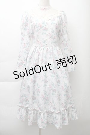 画像: Kurumi Collaboration / KRハナジゴスリーブワンピース S 白 S-25-11-20-039-LO-OP-HR-ZS