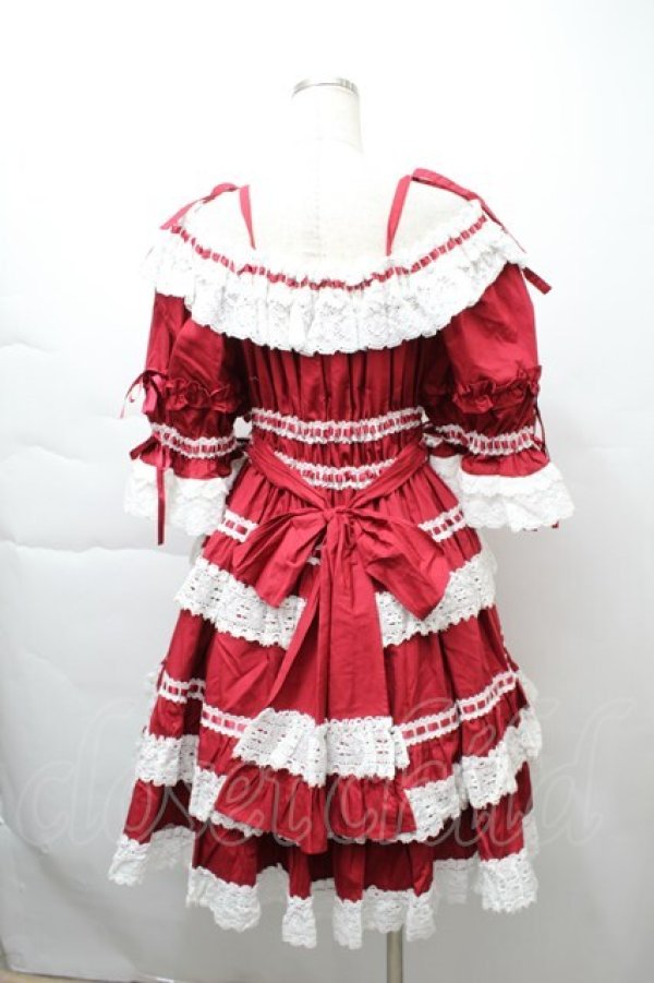 画像2: BABY,THE STARS SHINE BRIGHT / Confiture Ribbonワンピース  エンジ S-25-11-21-050-BA-OP-HR-ZS (2)