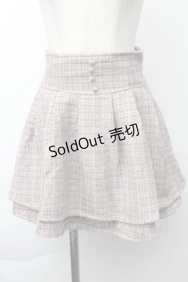 画像1: evelyn / ツイードキュロット  ピンクベージュ S-25-11-21-059-LO-PA-AS-ZS (1)