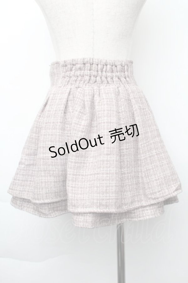 画像2: evelyn / ツイードキュロット  ピンクベージュ S-25-11-21-059-LO-PA-AS-ZS (2)