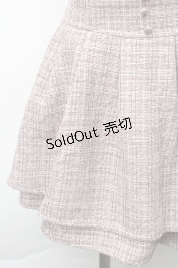 画像3: evelyn / ツイードキュロット  ピンクベージュ S-25-11-21-059-LO-PA-AS-ZS (3)