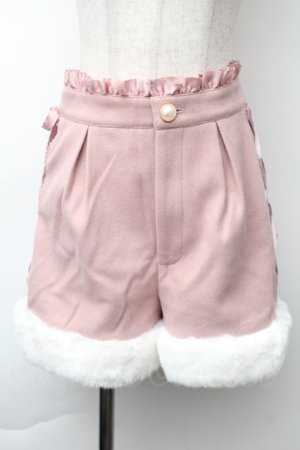 画像: Secret Honey / 裾ファーキュロット  ピンク S-25-11-21-060-CA-PA-AS-ZS