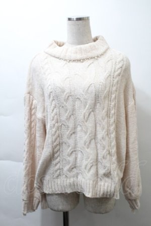 画像: LOITAその他 / 襟元パールニットカーディガン  オフ S-25-11-21-010-PU-TO-HR-ZS