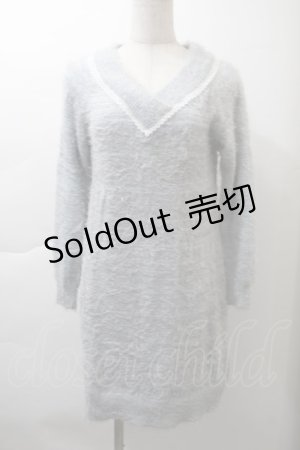 画像: axes femme POETIQUE / シャギーニットワンピース  サックス S-25-11-21-017-AX-OP-AS-ZS