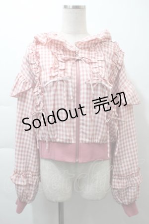 画像: axes femme Kawaii / フリルフーディブルゾン  ピンク S-25-11-21-023-AX-JA-HR-ZS