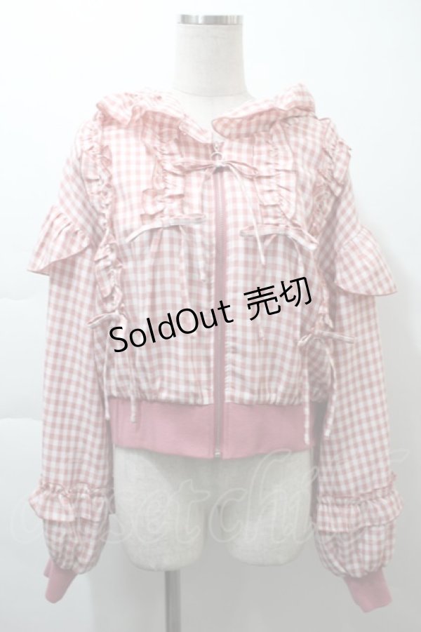 画像1: axes femme Kawaii / フリルフーディブルゾン  ピンク S-25-11-21-023-AX-JA-HR-ZS (1)