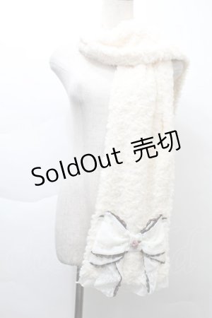 画像: axes femme / ビッグリボンファーマフラー  オフ S-25-11-21-003-AX-ZA-HR-ZS