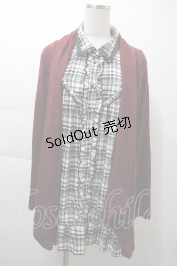 画像1: axes femme / シャツレイヤードチュニック  ワイン S-25-11-21-025-AX-BL-HR-ZS (1)