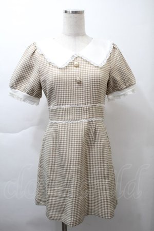 画像: evelyn / チェックワンピース  ブラウン S-25-11-21-041-LO-OP-AS-ZS