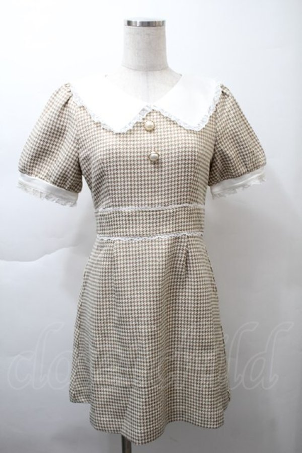 画像1: evelyn / チェックワンピース  ブラウン S-25-11-21-041-LO-OP-AS-ZS (1)