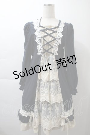 画像: Favorite / コーデュロイワンピース  紺ｘオフ S-25-11-21-046-LO-OP-HR-ZS