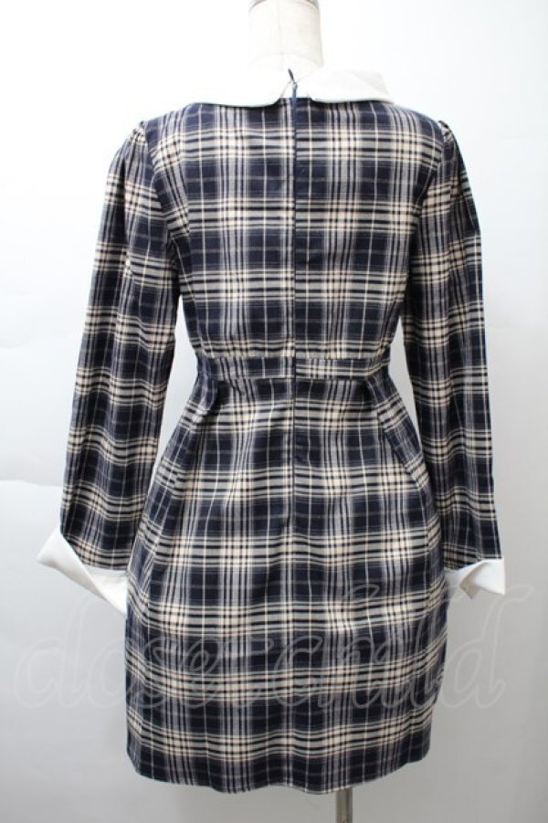 画像2: evelyn / タータンチェックワンピース  紺 S-25-11-21-048-LO-SK-HR-ZS (2)