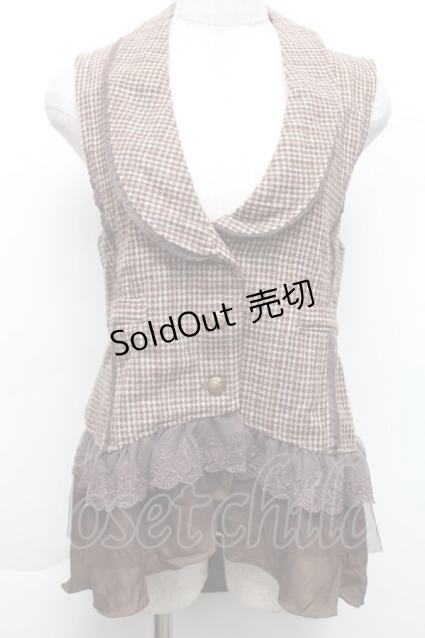 画像1: axes femme / グレンチェックベスト  ブラウン S-25-11-22-037-AX-TO-HR-ZS (1)