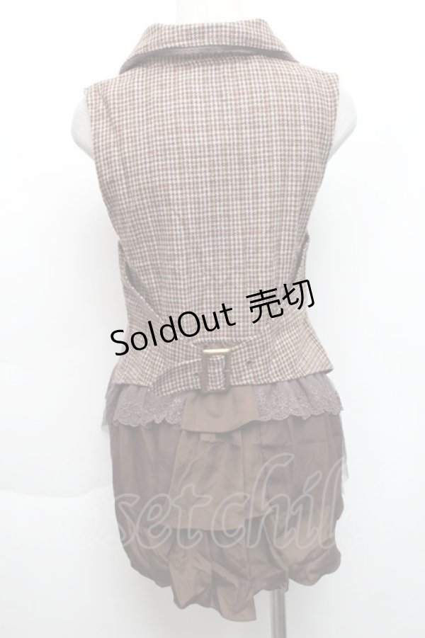 画像2: axes femme / グレンチェックベスト  ブラウン S-25-11-22-037-AX-TO-HR-ZS (2)