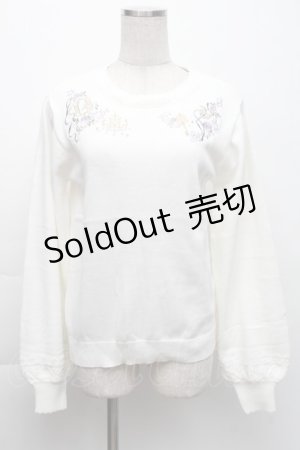 画像: axes femme / メルヘン刺繍ニット  白 S-25-11-22-039-AX-BL-HR-ZS