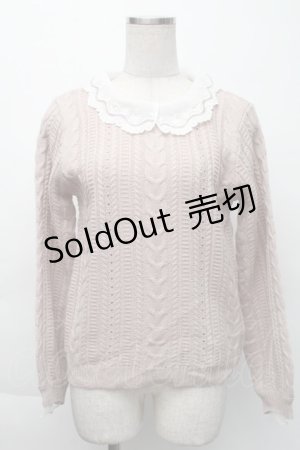 画像: axes femme / 衿付きニット  ピンク S-25-11-22-042-AX-TO-HR-ZS