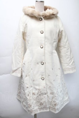 画像: axes femme / パネル刺繍Ａラインコート  オフ S-25-11-22-049-AX-CO-HR-ZS