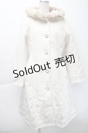 画像: axes femme / パネル刺繍Ａラインコート  オフ S-25-11-22-049-AX-CO-HR-ZS