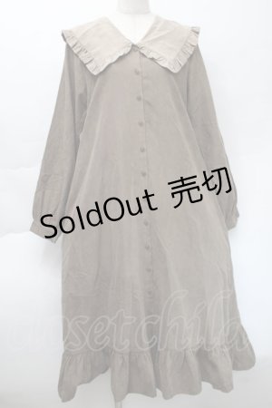 画像: merry jenny / フリル襟ロングワンピース  ブラウン S-25-11-22-050-LO-OP-AS-ZS