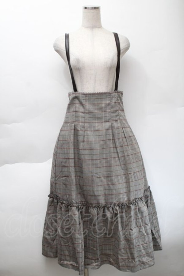 画像1: axes femme / 合皮サス付ハイウエストスカート  ベージュ S-25-11-22-051-AX-SK-HR-ZS (1)