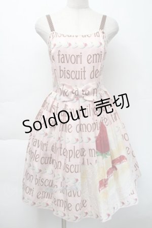 画像: Emily Temple cute / ロゴ&ショートケーキノースリーブワンピース  ピンク S-25-11-22-052-ET-OP-HR-ZS