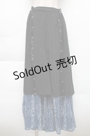 画像: SEX POT ReVeNGe / パイソン切替フレアパンツ  黒ｘ青 S-25-11-22-060-SP-PA-HR-ZS