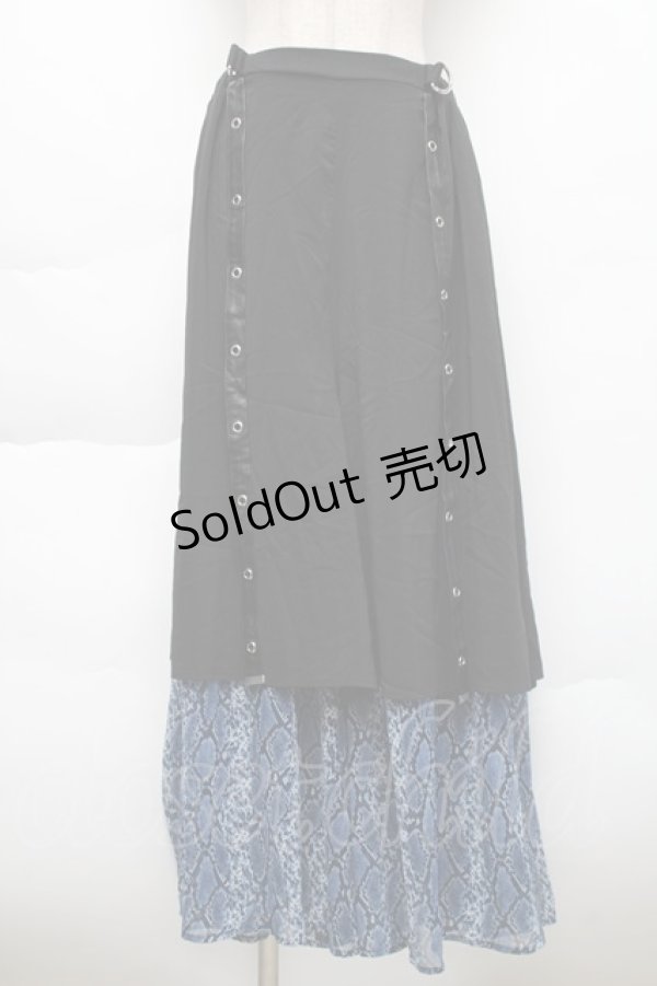 画像1: SEX POT ReVeNGe / パイソン切替フレアパンツ  黒ｘ青 S-25-11-22-060-SP-PA-HR-ZS (1)