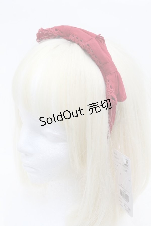 画像1: Chalmiere / トリプルリボンカチューシャ  赤 S-25-11-22-021-AX-AC-AS-ZS (1)